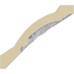 Ekena Millwork - MLD03X03X05BU - Endurathane Bulwark Rose Crown Moulding, 3 1/4"H x 3 3/4"P x 5"F x 94 1/2"L, Factory Primed