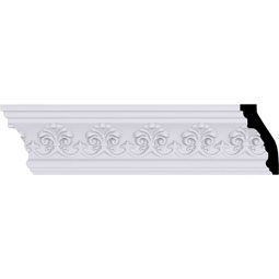Ekena Millwork - MLD03X02X04HA - Endurathane Hampshire Crown Moulding, 3 7/8"H x 2 1/8"P x 4 1/2"F x 94 1/2"L, Factory Primed