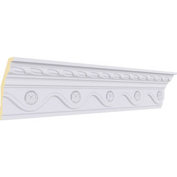 Ekena Millwork - MLD03X02X04AL - Endurathane Alexandria Crown Moulding, 3 7/8"H x 2 1/8"P x 4 3/8"F x 94 1/2"L, Factory Primed