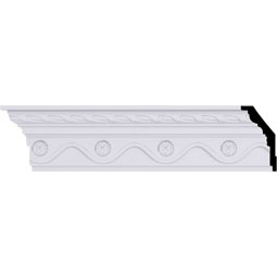 Ekena Millwork - MLD03X02X04AL - Endurathane Alexandria Crown Moulding, 3 7/8"H x 2 1/8"P x 4 3/8"F x 94 1/2"L, Factory Primed