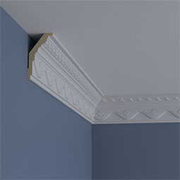 Ekena Millwork - MLD03X02X04AL - Endurathane Alexandria Crown Moulding, 3 7/8"H x 2 1/8"P x 4 3/8"F x 94 1/2"L, Factory Primed
