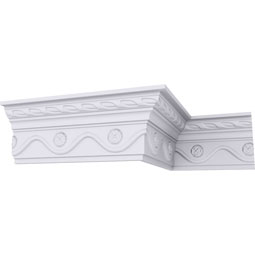 Ekena Millwork - MLD03X02X04AL - Endurathane Alexandria Crown Moulding, 3 7/8"H x 2 1/8"P x 4 3/8"F x 94 1/2"L, Factory Primed