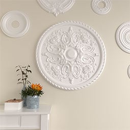 Ekena Millwork - CM32BR_P - Endurathane Bradford Ceiling Medallion, 32 5/8"OD x 2"P (Fits Canopies up to 6 5/8")
