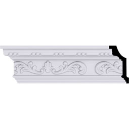 Ekena Millwork - MLD04X02X05VE - Endurathane Versailles Crown Moulding, 4 1/2"H x 2 3/8"P x 5 1/8"F x 94 1/2"L, Factory Primed