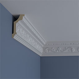 Ekena Millwork - MLD04X02X05VE - Endurathane Versailles Crown Moulding, 4 1/2"H x 2 3/8"P x 5 1/8"F x 94 1/2"L, Factory Primed
