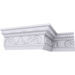 Ekena Millwork - MLD04X02X05VE - Endurathane Versailles Crown Moulding, 4 1/2"H x 2 3/8"P x 5 1/8"F x 94 1/2"L, Factory Primed