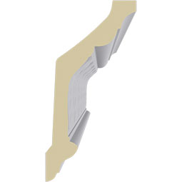 Ekena Millwork - MLD04X02X05AS - Endurathane Asa Acanthus Leaf Crown Moulding, 5"H x 2 1/2"P x 5 1/2"F x 94 1/2"L, Factory Primed