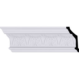 Ekena Millwork - MLD04X02X05AS - Endurathane Asa Acanthus Leaf Crown Moulding, 5"H x 2 1/2"P x 5 1/2"F x 94 1/2"L, Factory Primed