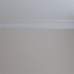 Ekena Millwork - MLD04X02X05AS - Endurathane Asa Acanthus Leaf Crown Moulding, 5"H x 2 1/2"P x 5 1/2"F x 94 1/2"L, Factory Primed