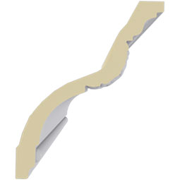 Ekena Millwork - MLD04X03X06DU - Endurathane Dublin Crown Moulding, 4 1/2"H x 3 3/4"P x 6"F x 94 1/2"L, Factory Primed