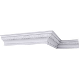 Ekena Millwork - MLD04X03X06DU - Endurathane Dublin Crown Moulding, 4 1/2"H x 3 3/4"P x 6"F x 94 1/2"L, Factory Primed