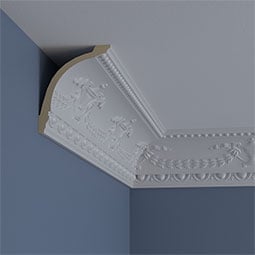 Ekena Millwork - MLD05X04X06SA - Endurathane Salem Federal Crown Moulding, 5 1/8"H x 4 1/4"P x 6 3/4"F x 94 1/2"L, Factory Primed