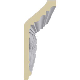 Ekena Millwork - MLD05X02X06RI - Endurathane Richmond Crown Moulding, 5 1/2"H x 2 1/4"P x 6"F x 94 1/2"L, Factory Primed