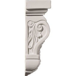 Ekena Millwork - COR05X02X08EM - Endurathane Emery Leaf Corbel, 5 1/2"W x 2 3/4"D x 8 1/4"H, Factory Primed