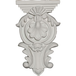 Ekena Millwork - COR05X02X09MO - Endurathane Royal Leaf Corbel, 5 1/2"W x 2 3/4"D x 9 3/8"H, Factory Primed