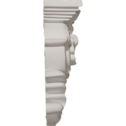 Ekena Millwork - COR05X02X09MO - Endurathane Royal Leaf Corbel, 5 1/2"W x 2 3/4"D x 9 3/8"H, Factory Primed