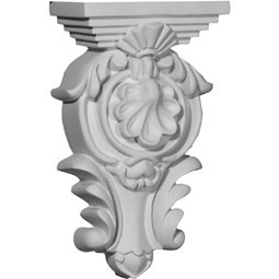 Ekena Millwork - COR05X02X09MO - Endurathane Royal Leaf Corbel, 5 1/2"W x 2 3/4"D x 9 3/8"H, Factory Primed
