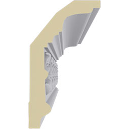 Ekena Millwork - MLD05X02X06SP - Endurathane Springtime Crown Moulding, 5 1/8"H x 2 7/8"P x 6"F x 94 1/2"L, Factory Primed