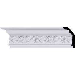 Ekena Millwork - MLD05X02X06SP - Endurathane Springtime Crown Moulding, 5 1/8"H x 2 7/8"P x 6"F x 94 1/2"L, Factory Primed