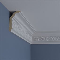 Ekena Millwork - MLD05X02X06SP - Endurathane Springtime Crown Moulding, 5 1/8"H x 2 7/8"P x 6"F x 94 1/2"L, Factory Primed