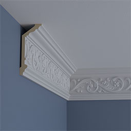 Ekena Millwork - MLD05X02X06KE - Endurathane Kent Crown Moulding, 5 7/8"H x 2 1/2"P x 6 3/8"F x 94 1/2"L, Factory Primed