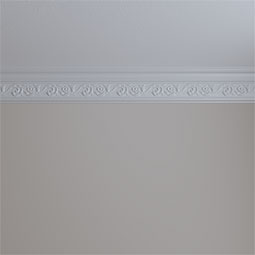 Ekena Millwork - MLD05X02X06FL - Endurathane Floral Crown Moulding, 5 5/8"H x 2 1/4"P x 6"F x 94 1/2"L, Factory Primed