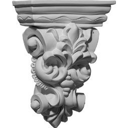 Ekena Millwork - COR06X02X08LF - Endurathane Leaf Bunch Corbel, 6 1/4"W x 2 7/8"D x 8 1/4"H, Factory Primed