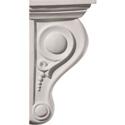 Ekena Millwork - COR06X05X10HO - Endurathane Holmdel Smooth Scroll Corbel, 6 5/8"W x 5 1/4"D x 10"H, Factory Primed