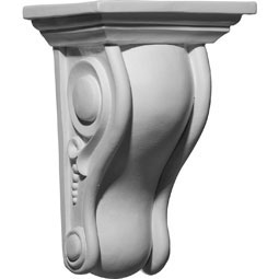 Ekena Millwork - COR06X05X10HO - Endurathane Holmdel Smooth Scroll Corbel, 6 5/8"W x 5 1/4"D x 10"H, Factory Primed