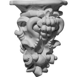 Ekena Millwork - COR06X03X07OL - Endurathane Olive Cluster Corbel, 6 1/8"W x 3 1/8"D x 7 1/2"H, Factory Primed