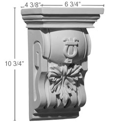 Ekena Millwork - COR06X04X10OA - Endurathane Oak Leaf Corbel, 6 3/4"W x 4 3/8"D x 10 3/4"H, Factory Primed