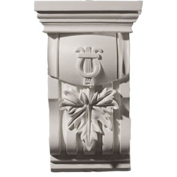 Ekena Millwork - COR06X04X10OA - Endurathane Oak Leaf Corbel, 6 3/4"W x 4 3/8"D x 10 3/4"H, Factory Primed