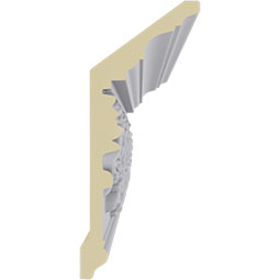 Ekena Millwork - MLD06X02X07GE - Endurathane Genevieve Crown Moulding, 7"H x 3"P x 7 1/4"F x 94 1/2"L, Factory Primed