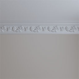 Ekena Millwork - MLD06X02X07GE - Endurathane Genevieve Crown Moulding, 7"H x 3"P x 7 1/4"F x 94 1/2"L, Factory Primed
