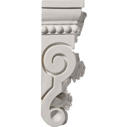 Ekena Millwork - COR06X03X10RO - Endurathane Rose Corbel, 6 1/2"W x 3 5/8"D x 10 1/8"H, Factory Primed