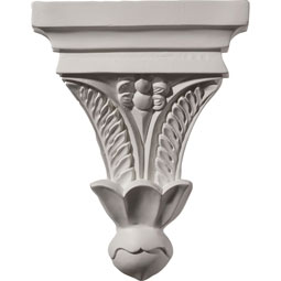 Ekena Millwork - COR07X03X09FL - Endurathane Floral Corbel, 7"W x 3 1/2"D x 9"H, Factory Primed