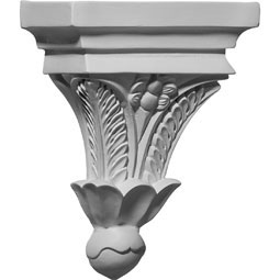 Ekena Millwork - COR07X03X09FL - Endurathane Floral Corbel, 7"W x 3 1/2"D x 9"H, Factory Primed
