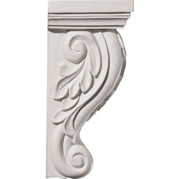 Ekena Millwork - COR07X04X08FO - Endurathane Forest Leaf Corbel, 7 1/8"W x 4 1/8"D x 8 1/4"H, Factory Primed