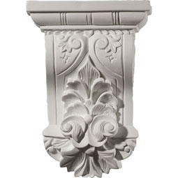 Ekena Millwork - COR07X03X10NA - Endurathane Nadia Leaf Corbel, 7 1/4"W x 3"D x 10 1/8"H, Factory Primed