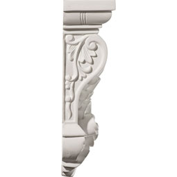 Ekena Millwork - COR07X03X10NA - Endurathane Nadia Leaf Corbel, 7 1/4"W x 3"D x 10 1/8"H, Factory Primed