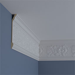 Ekena Millwork - MLD07X02X07VL - Endurathane Valletta Crown Moulding, 7"H x 2 1/4"P x 7 1/4"F x 94 1/2"L, Factory Primed
