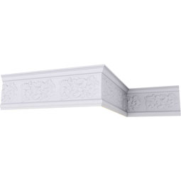 Ekena Millwork - MLD07X02X07VL - Endurathane Valletta Crown Moulding, 7"H x 2 1/4"P x 7 1/4"F x 94 1/2"L, Factory Primed