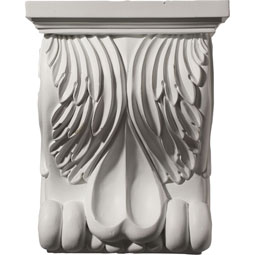 Ekena Millwork - COR08X04X11FO - Endurathane Forest Leaf Corbel, 8 3/4"W x 4 5/8"D x 11"H, Factory Primed