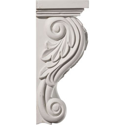 Ekena Millwork - COR08X04X11FO - Endurathane Forest Leaf Corbel, 8 3/4"W x 4 5/8"D x 11"H, Factory Primed