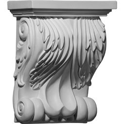 Ekena Millwork - COR08X04X11FO - Endurathane Forest Leaf Corbel, 8 3/4"W x 4 5/8"D x 11"H, Factory Primed