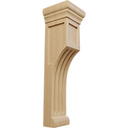 Ekena Millwork - COR04X04X14RE - AmeriCraft Recessed Groove Corbel, 4"W x 4"D x 14"H
