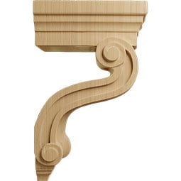 Ekena Millwork - CORWHT - AmeriCraft Los Angeles Hollow Back Corbel, 3 3/8"W x 6 1/2"D x 10 1/2"H