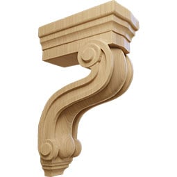 Ekena Millwork - CORWHT - AmeriCraft Los Angeles Hollow Back Corbel, 3 3/8"W x 6 1/2"D x 10 1/2"H