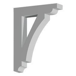 Fypon, Ltd. - BKT19X24X4 - 4"W x 18 5/8"D x 24"H Triangular Knee Bracket, Urethane