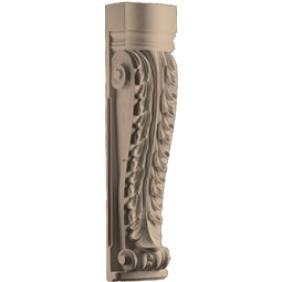 Pearlworks - CB-311AC - Approx. 3-1/2" x 17-1/4" x 2-1/2" Acanthus with backing & collar. Designed for 3-1/4" columns.